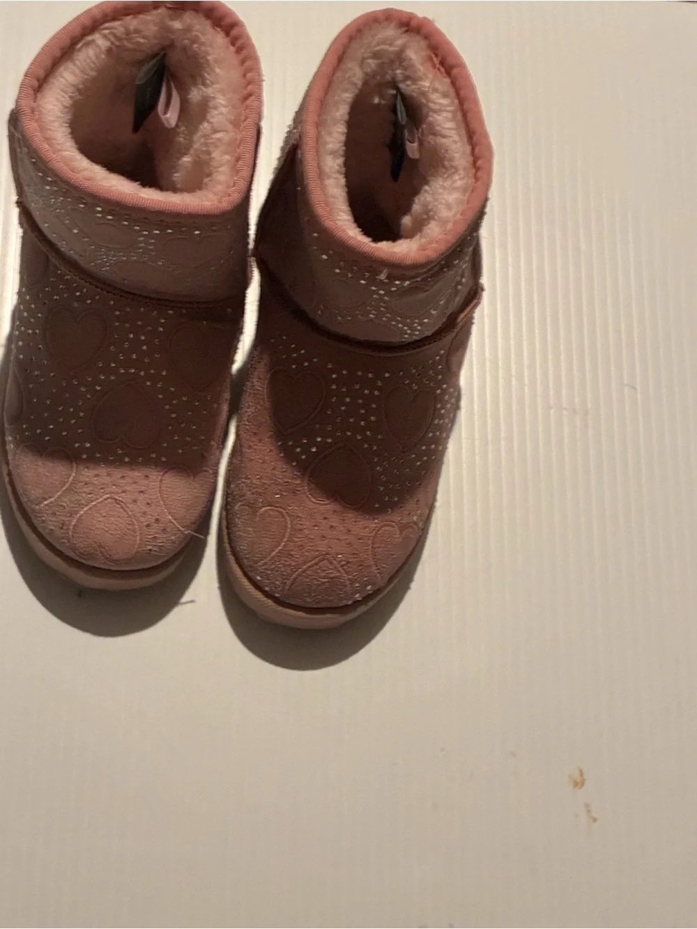 Tahari Girls Pink Heart Faux-Fur Winter Boots